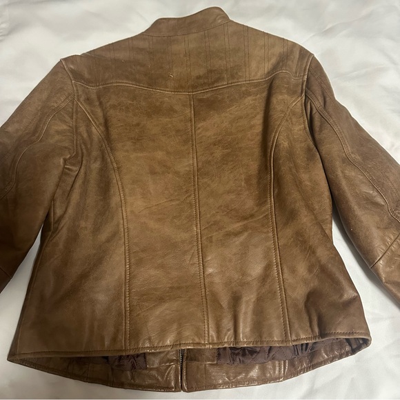 Juliano Celini Chic Brown Leather Jacket for Women size LG - Picture 13 of 16